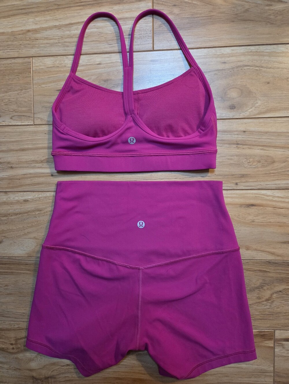 Lululemon Sports Bra and Shorts Set Hot Pink - Picture 5 of 7